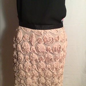 Brown overlay floral skirt KATHERINE BARCLAY